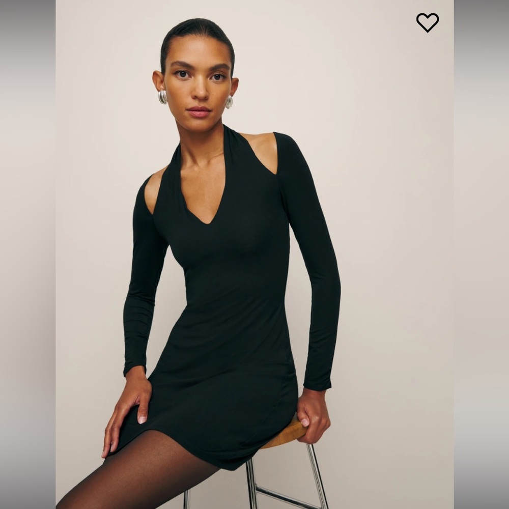 NWT Reformation Black Midi dress